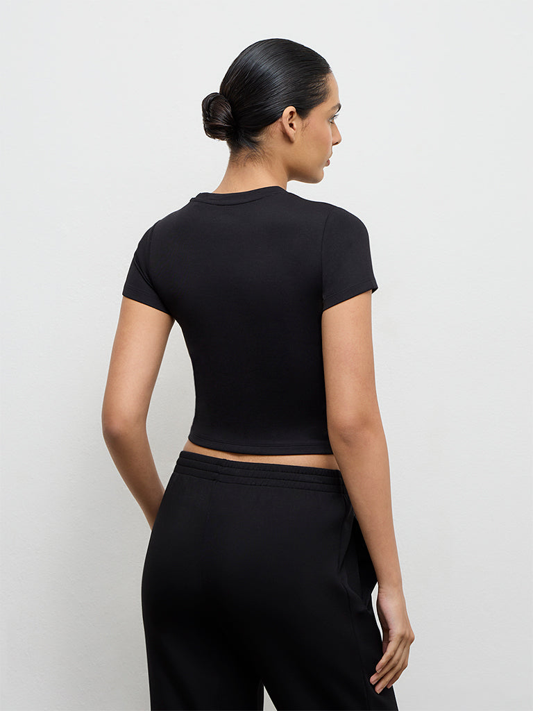 Nuoflexx Black Printed T-Shirt