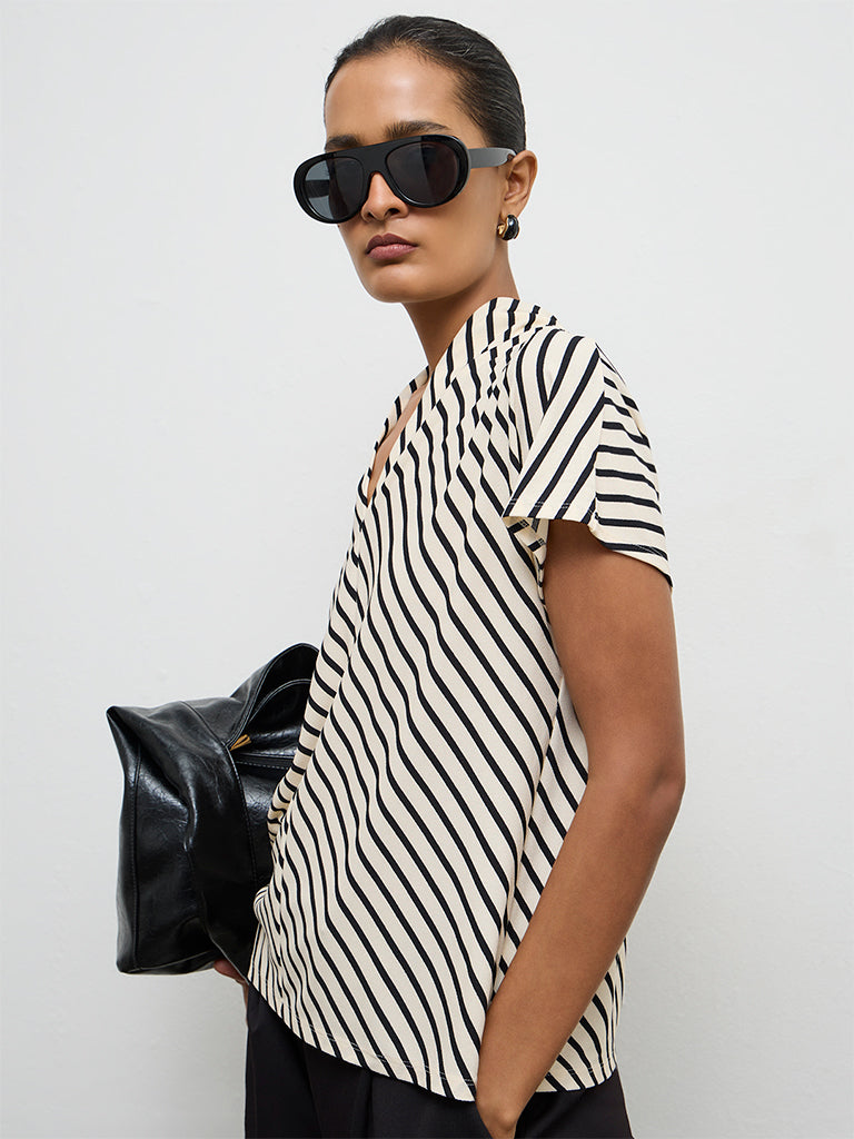 Wardrobe Off-White Striped Top