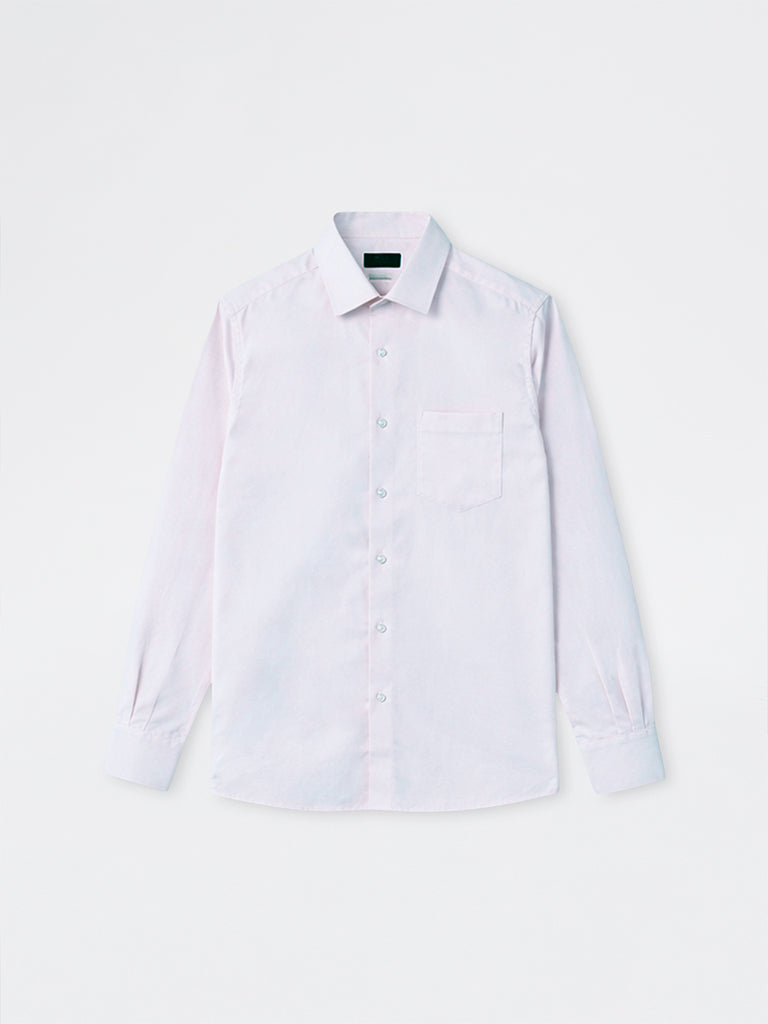 WES Formals Pink Slim-Fit Cotton Shirt