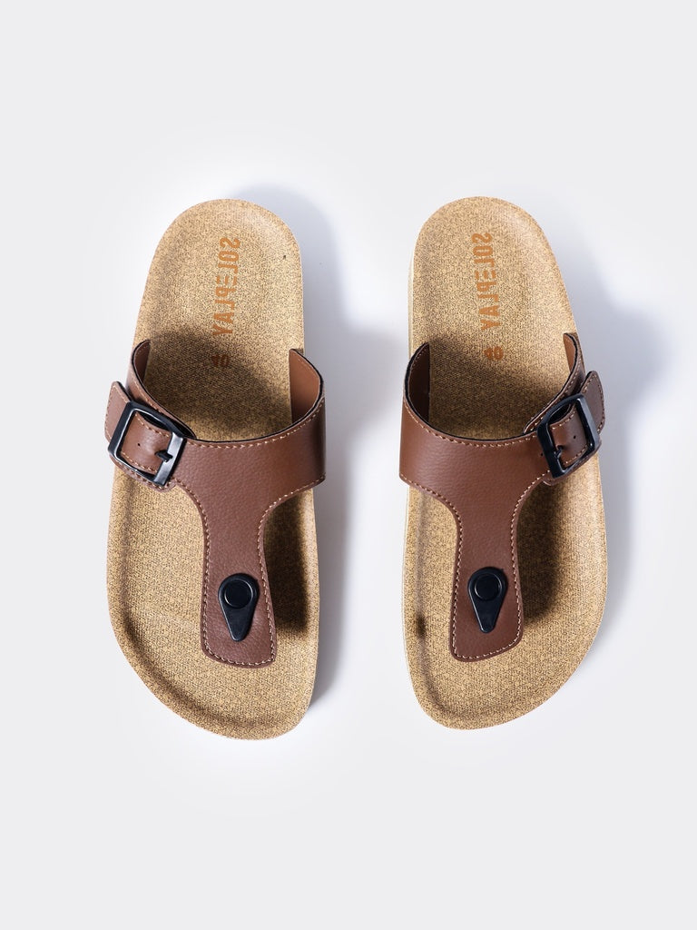 SOLEPLAY Man Tan Monk-Strap Slide Sandals