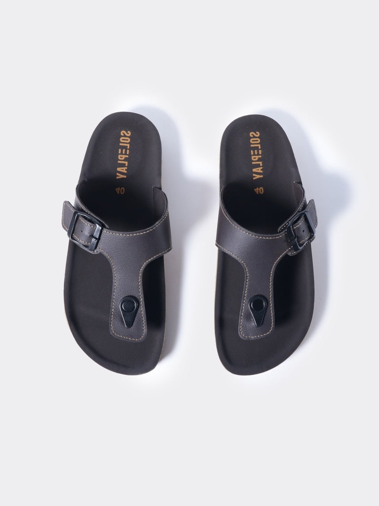 SOLEPLAY Brown Thong Slides