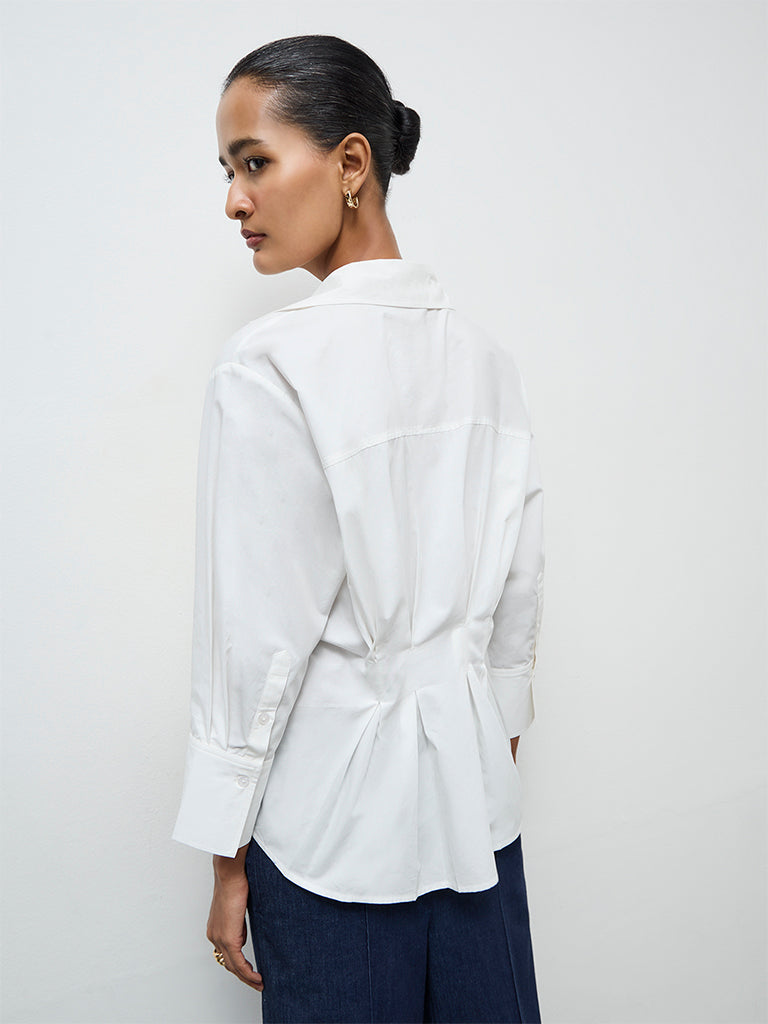 Wardrobe White Cotton Shirt