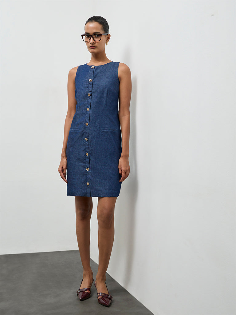 Wardrobe Indigo Denim Straight Dress