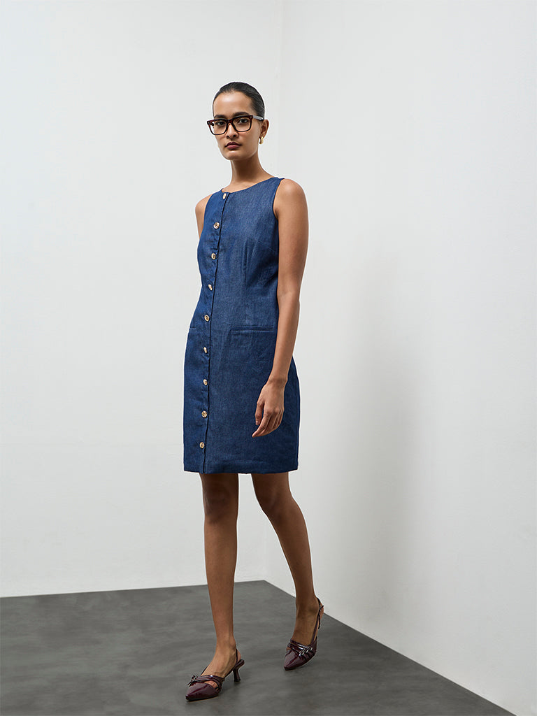 Wardrobe Indigo Denim Straight Dress