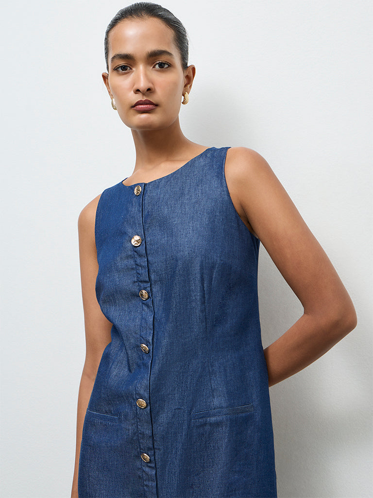 Wardrobe Indigo Denim Straight Dress