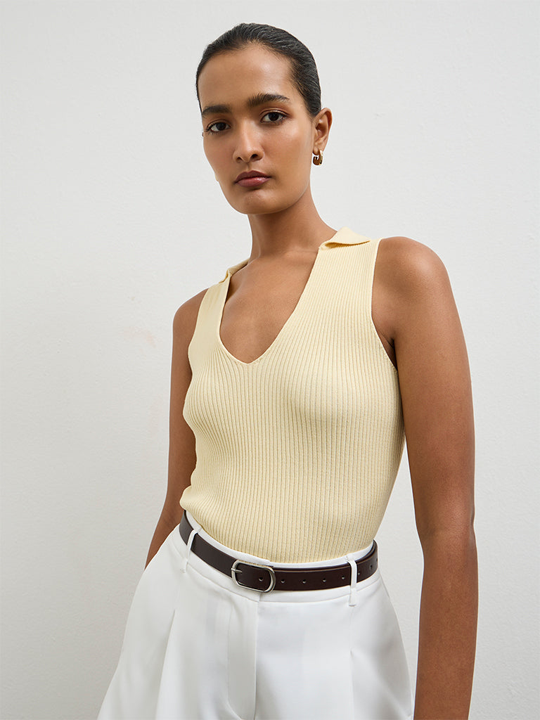 Wardrobe Light Yellow Ribbed Top