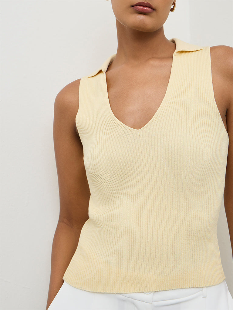 Wardrobe Light Yellow Ribbed Top