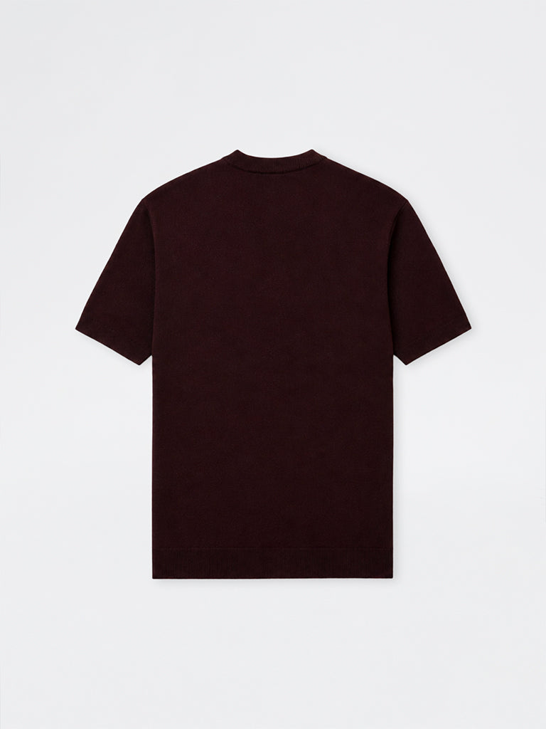 WES Formals Wine Knitted Slim-Fit T-Shirt