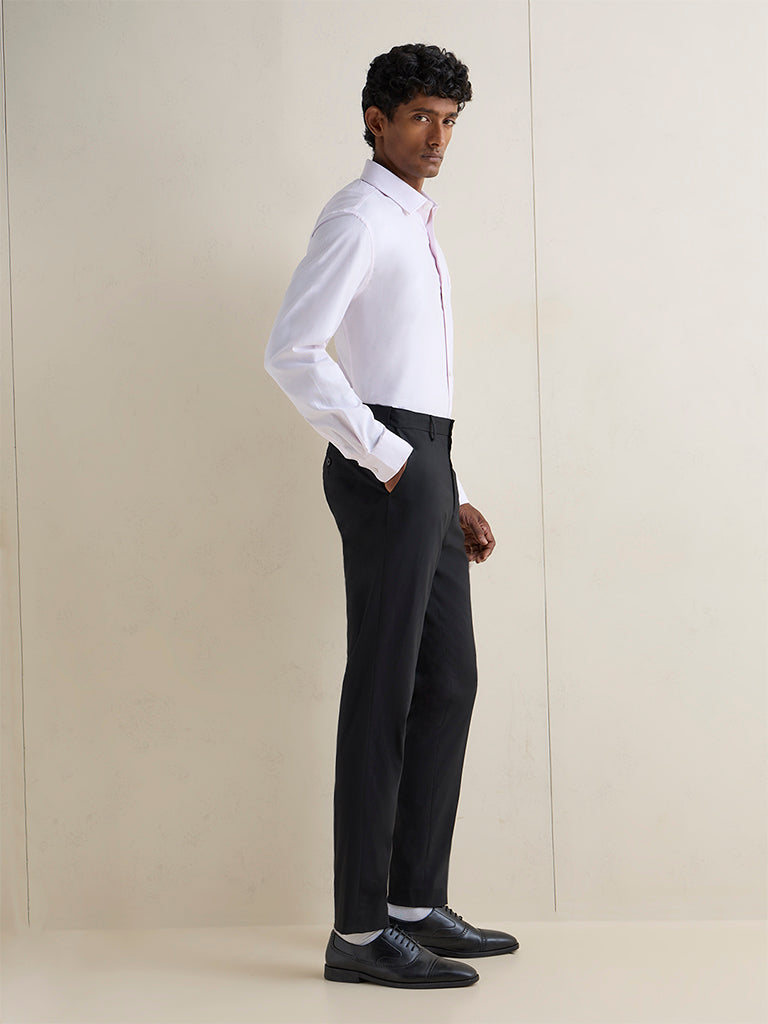 WES Formals Light Pink Relaxed-Fit Cotton Shirt