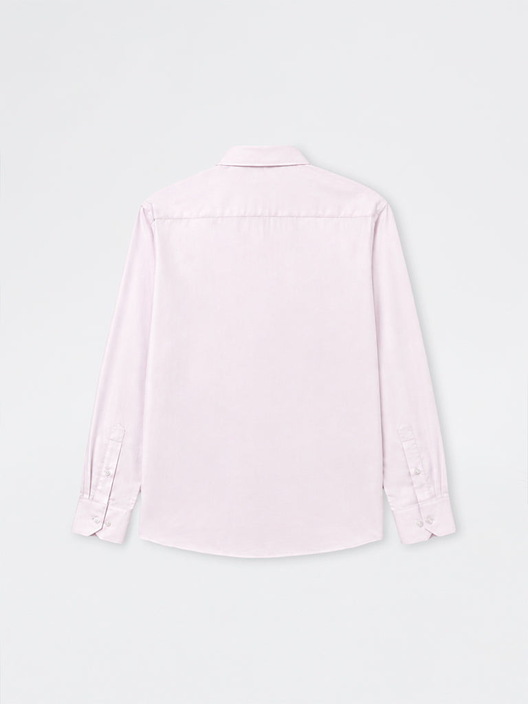 WES Formals Light Pink Relaxed-Fit Cotton Shirt