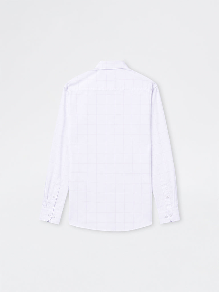WES Formals Pink Checkered Relaxed-Fit Cotton Shirt
