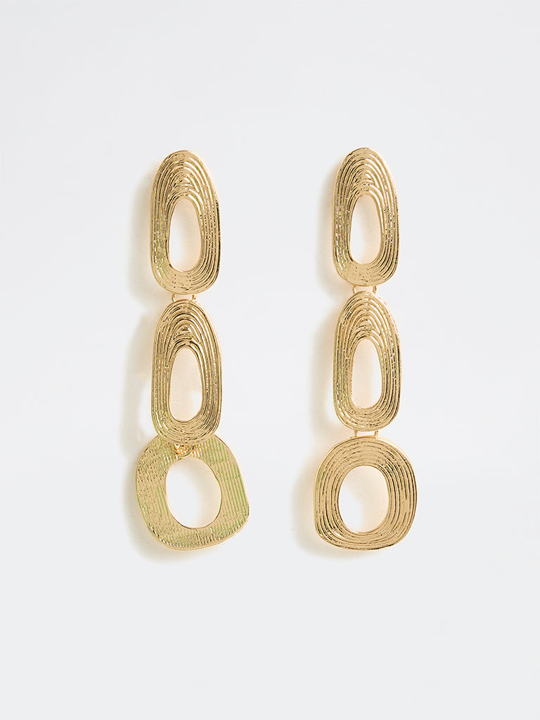 Westside Accessories Gold Textured Statement Earrings