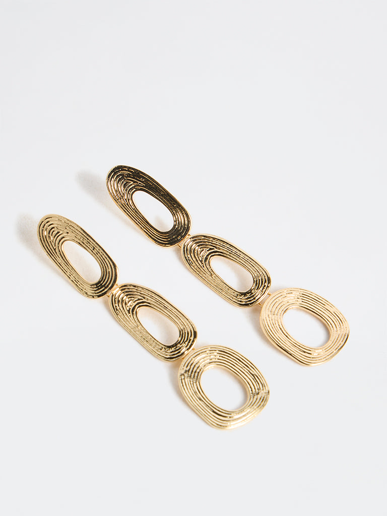 Westside Accessories Gold Textured Statement Earrings