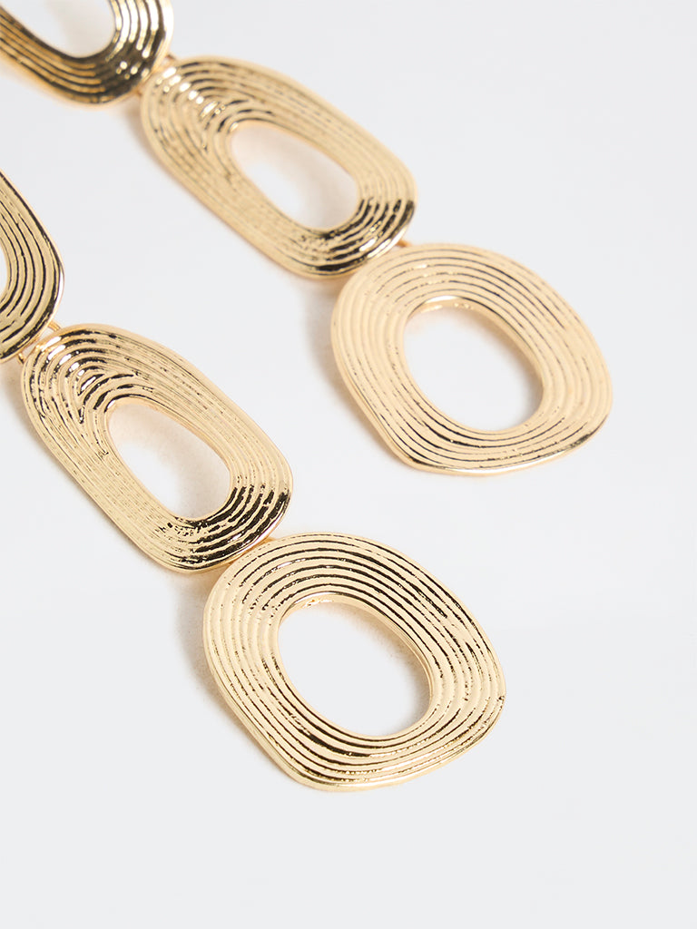 Westside Accessories Gold Textured Statement Earrings