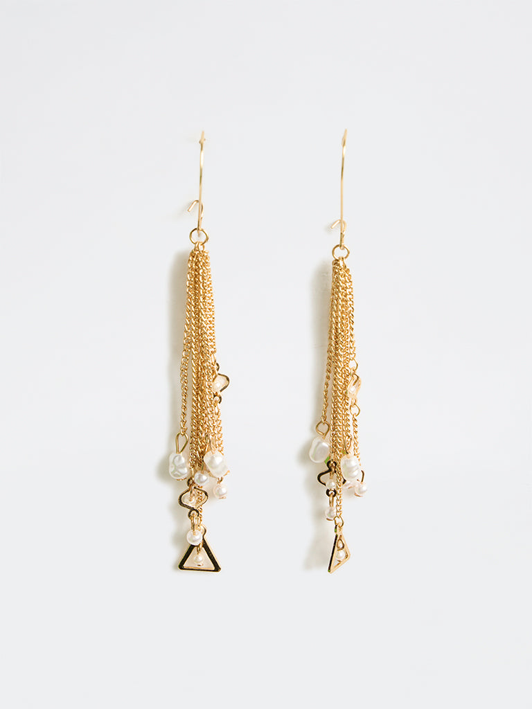 Westside Accessories Gold Chain Tassel Earrings