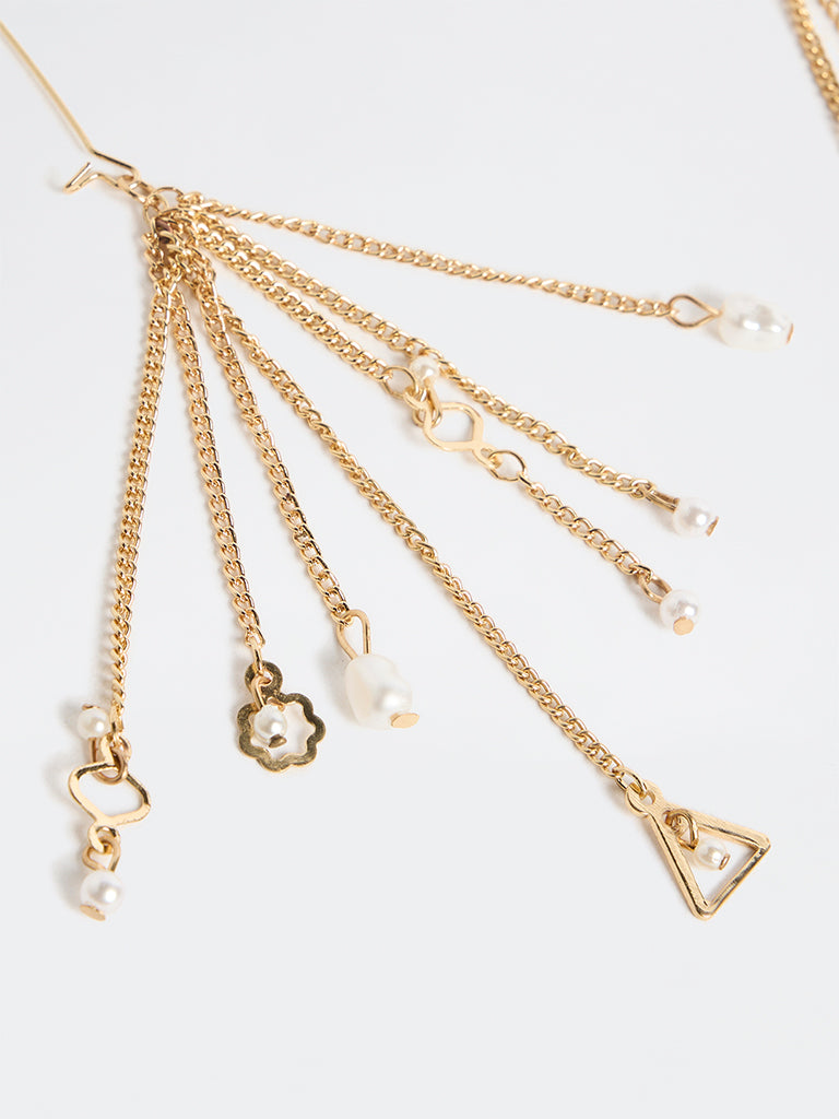 Westside Accessories Gold Chain Tassel Earrings