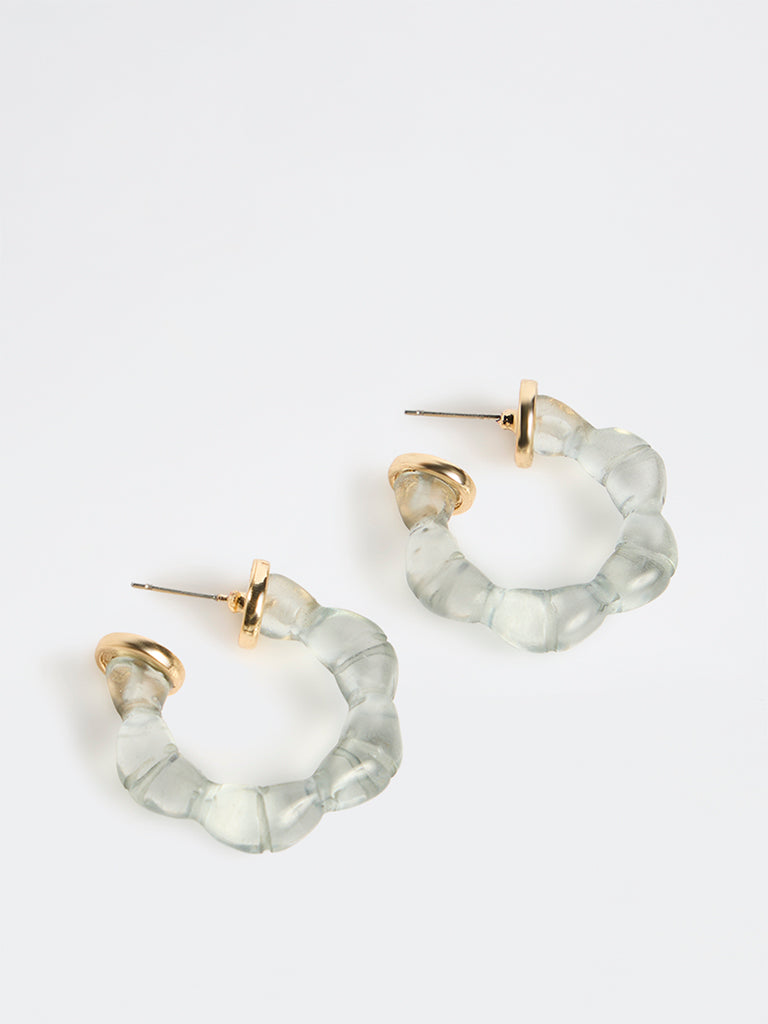 Westside Accessories Green Half-Hoop Resin Earrings