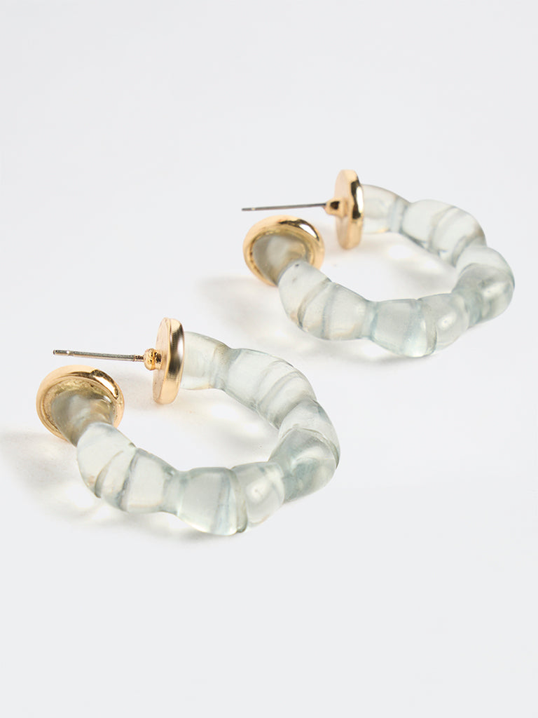 Westside Accessories Green Half-Hoop Resin Earrings
