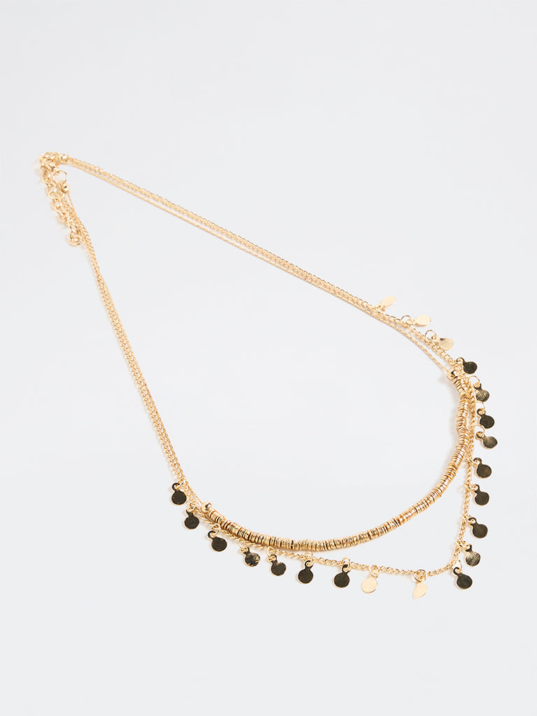 Westside Accessories Gold Disc Necklaces - Pack of 2
