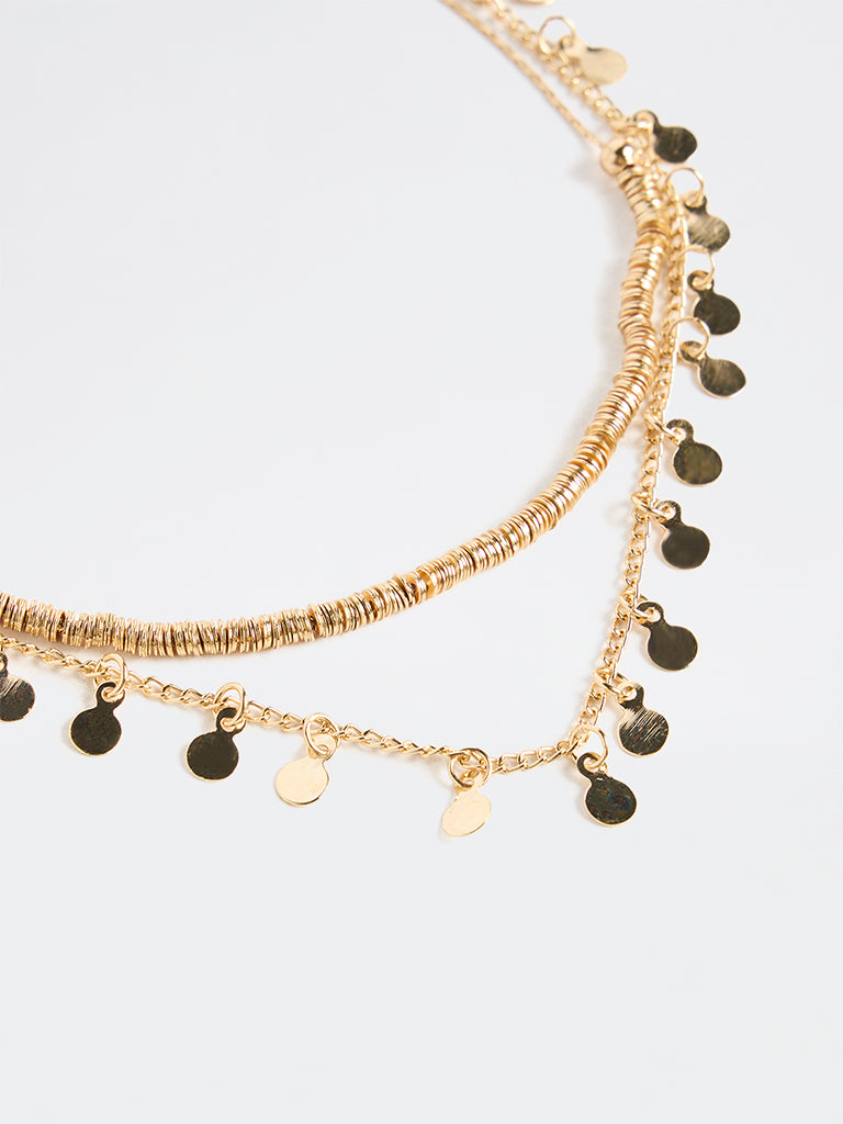 Westside Accessories Gold Disc Necklaces - Pack of 2