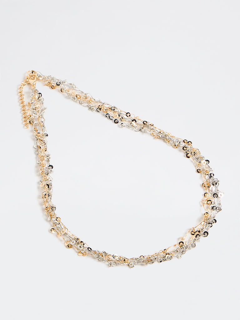 Westside Accessories Gold Silver Dual Sequin Necklace