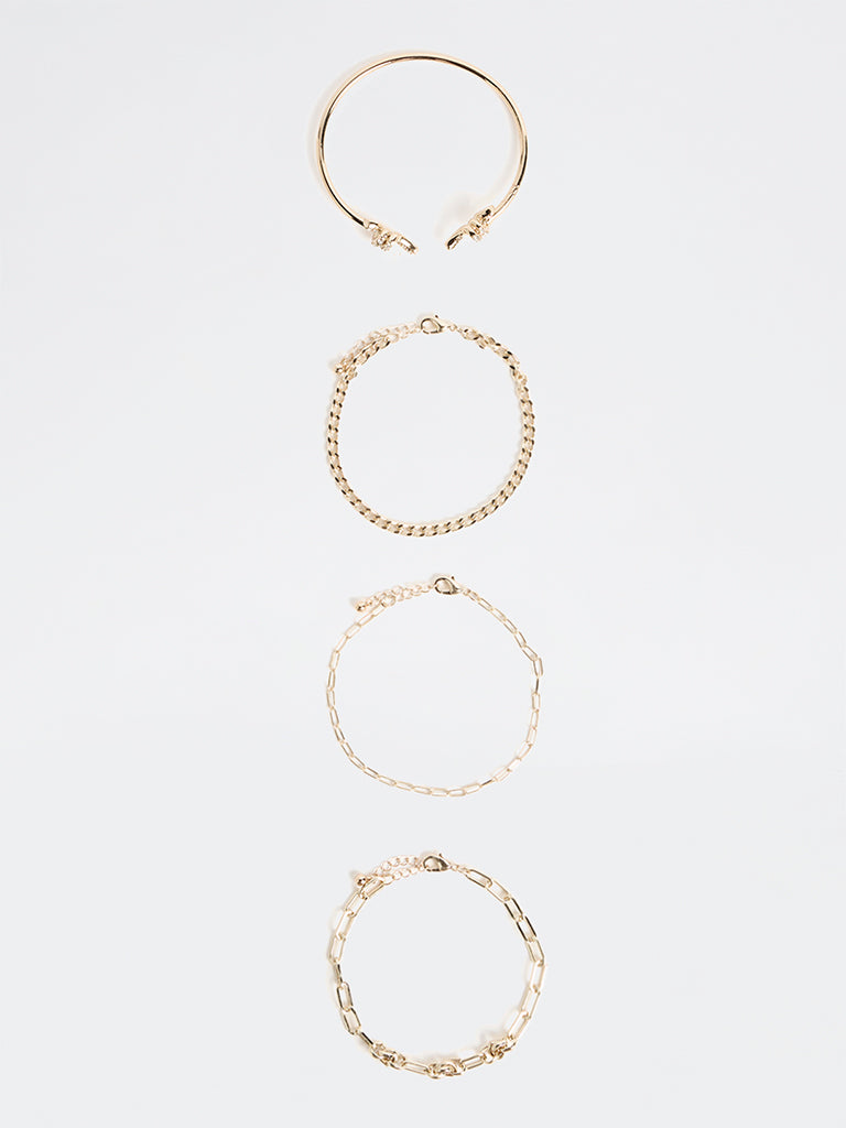 Westside Accessories Gold Knot Stack Bracelets - Pack of 4
