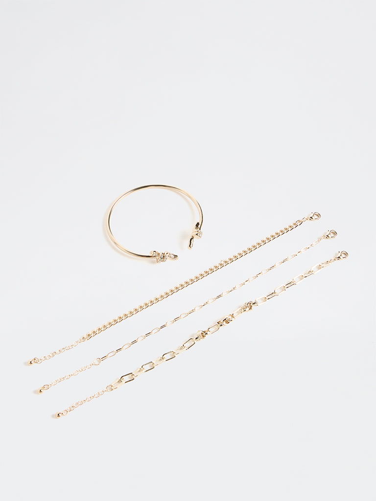 Westside Accessories Gold Knot Stack Bracelets - Pack of 4