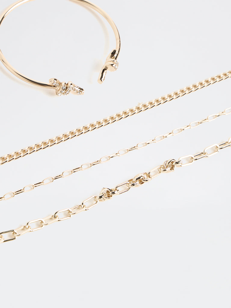 Westside Accessories Gold Knot Stack Bracelets - Pack of 4