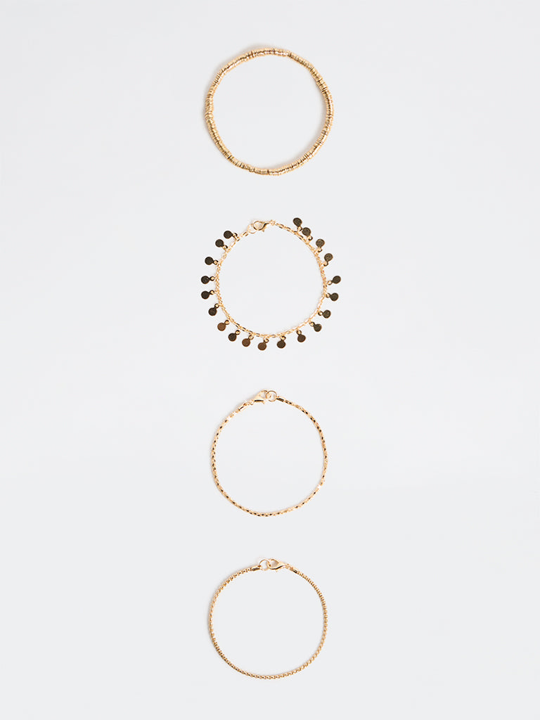 Westside Accessories Gold Stack Bracelets - Pack of 4