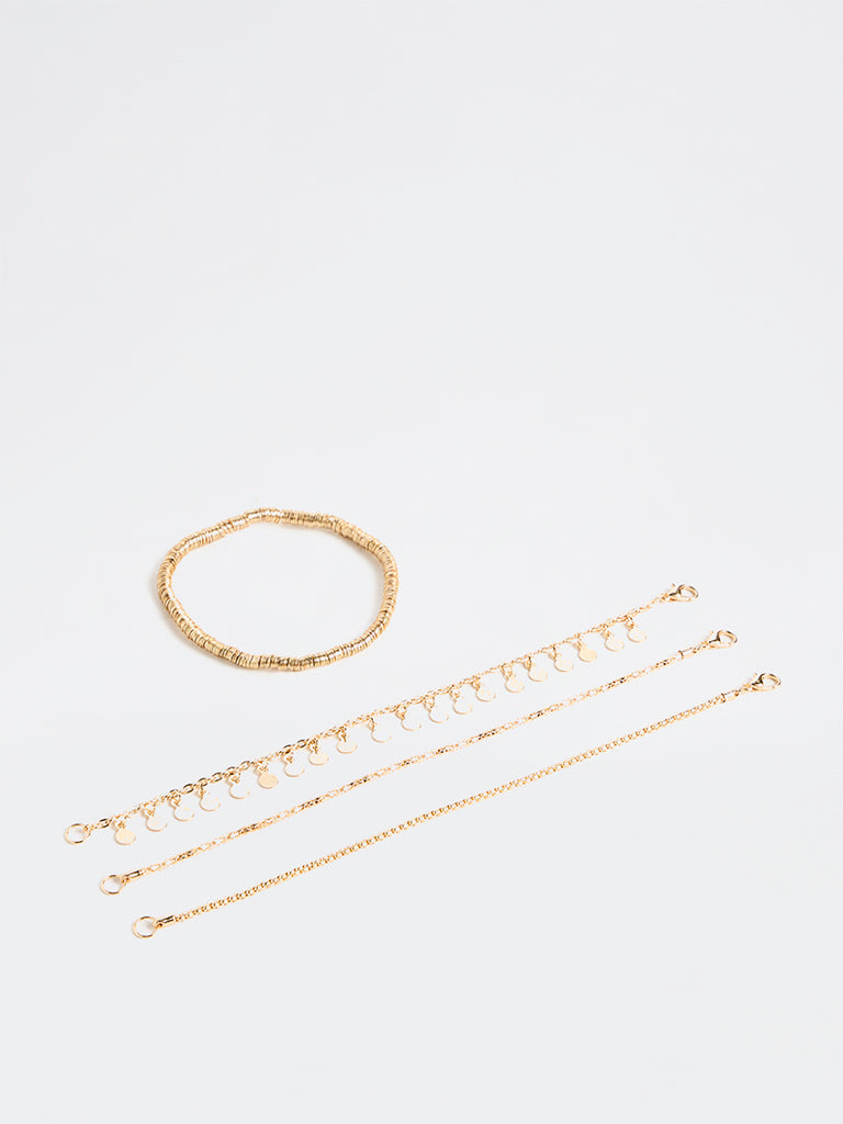 Westside Accessories Gold Stack Bracelets - Pack of 4