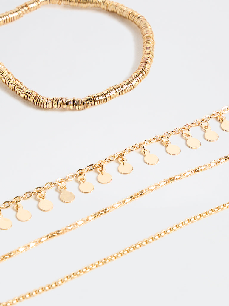 Westside Accessories Gold Stack Bracelets - Pack of 4