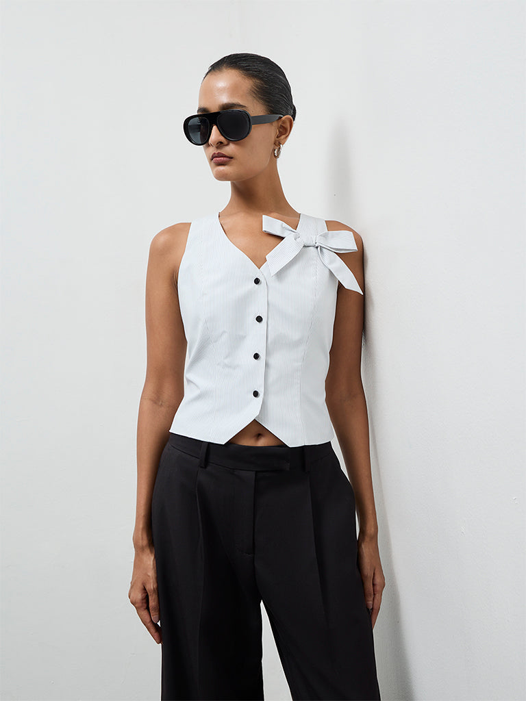 Wardrobe Ivory Bow-Detail Cotton Blouse