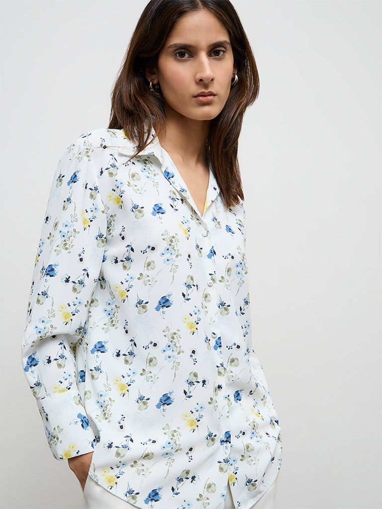 Wardrobe Ivory Floral Printed Shirt