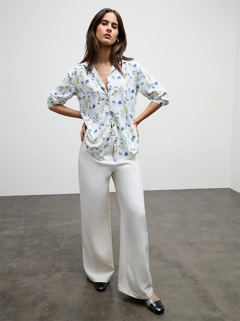 Wardrobe Ivory Floral Printed Shirt