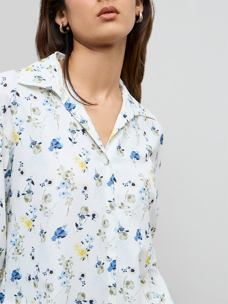 Wardrobe Ivory Floral Printed Shirt