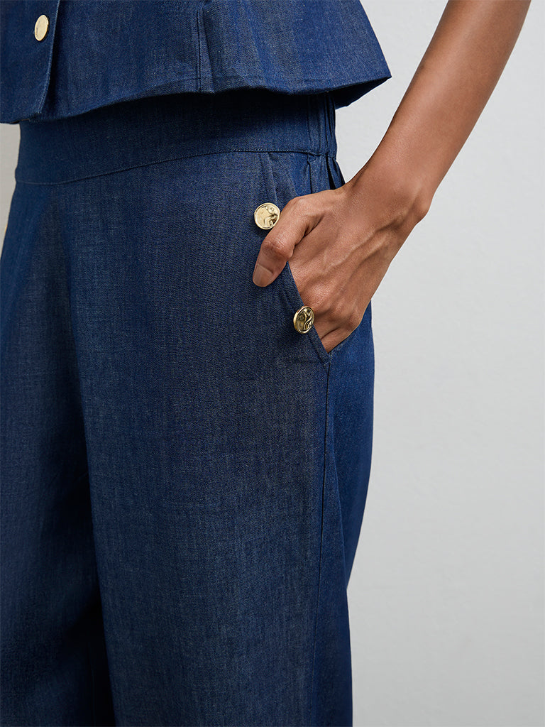 Wardrobe Indigo High-Rise Denim Trousers