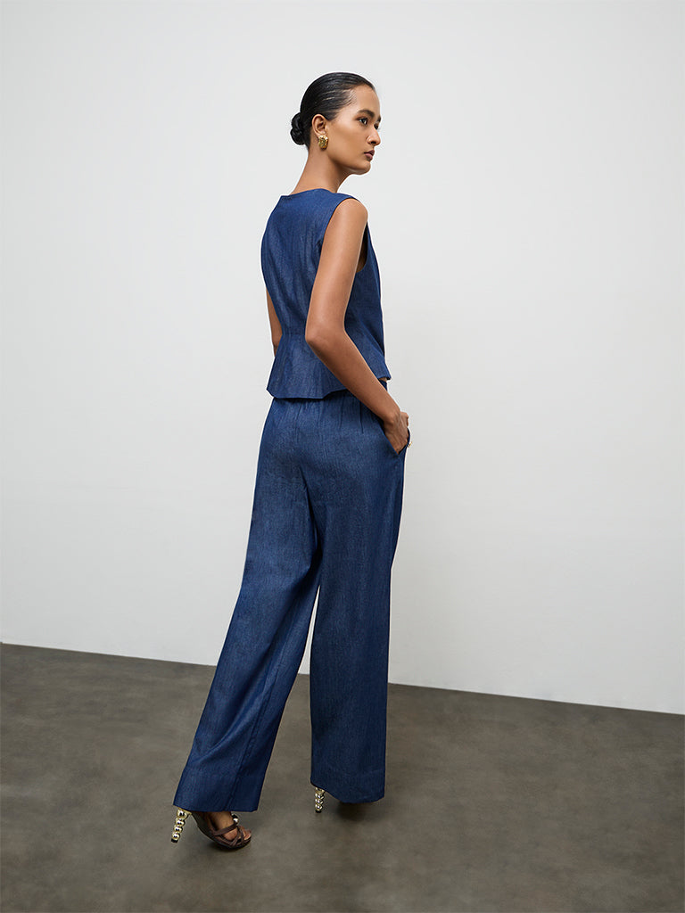 Wardrobe Indigo High-Rise Denim Trousers