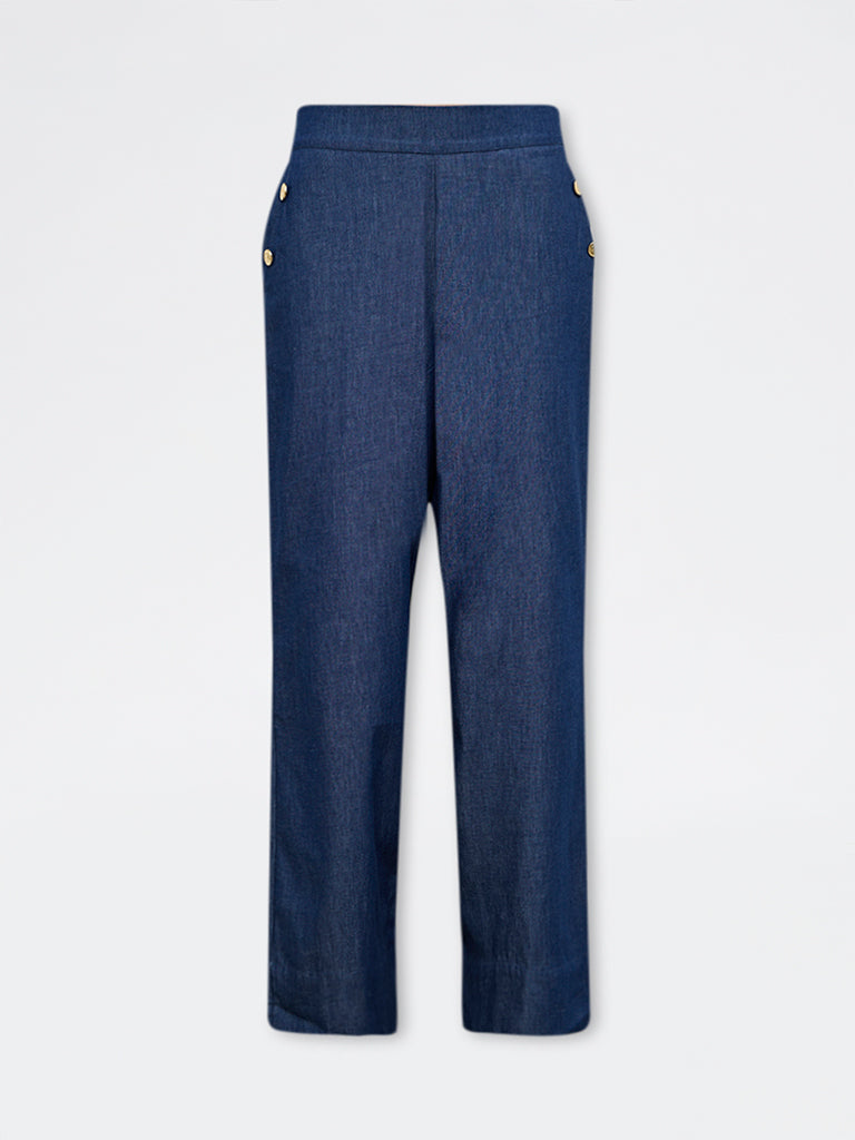 Wardrobe Indigo High-Rise Denim Trousers