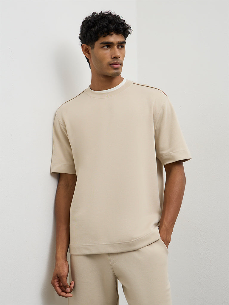 Nuoflexx Light Beige Relaxed-Fit T-Shirt