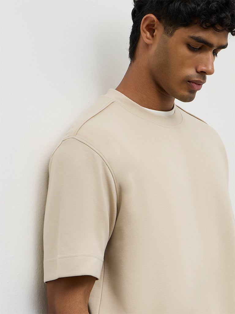 Nuoflexx Light Beige Relaxed-Fit T-Shirt