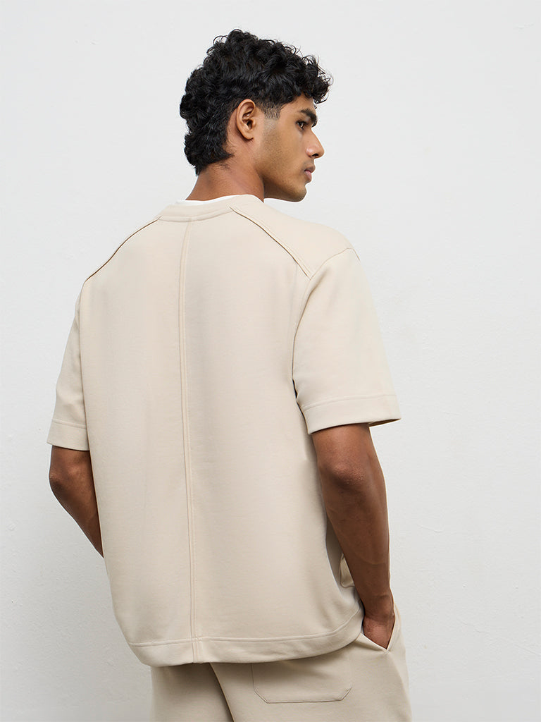 Nuoflexx Light Beige Relaxed-Fit T-Shirt