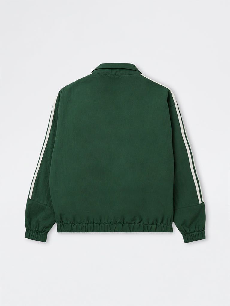 Nuon Green Striped Relaxed-Fit Track Jacket