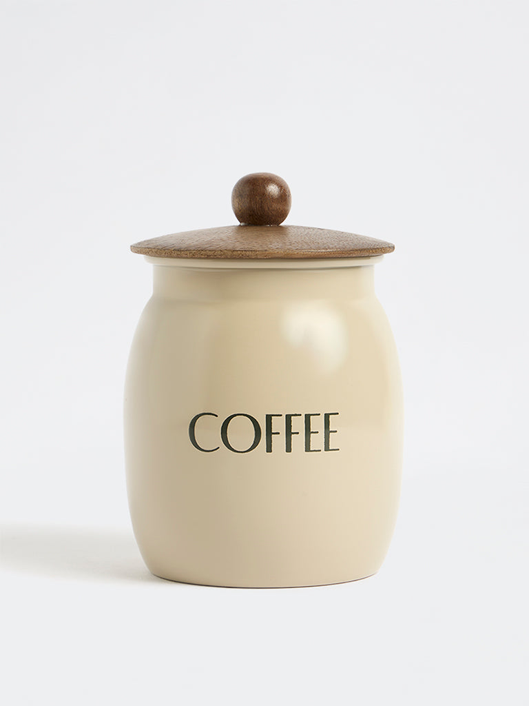 Westside Home Beige Coffee Canister with Lid