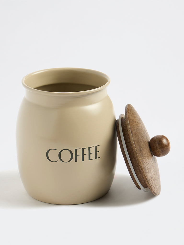 Westside Home Beige Coffee Canister with Lid