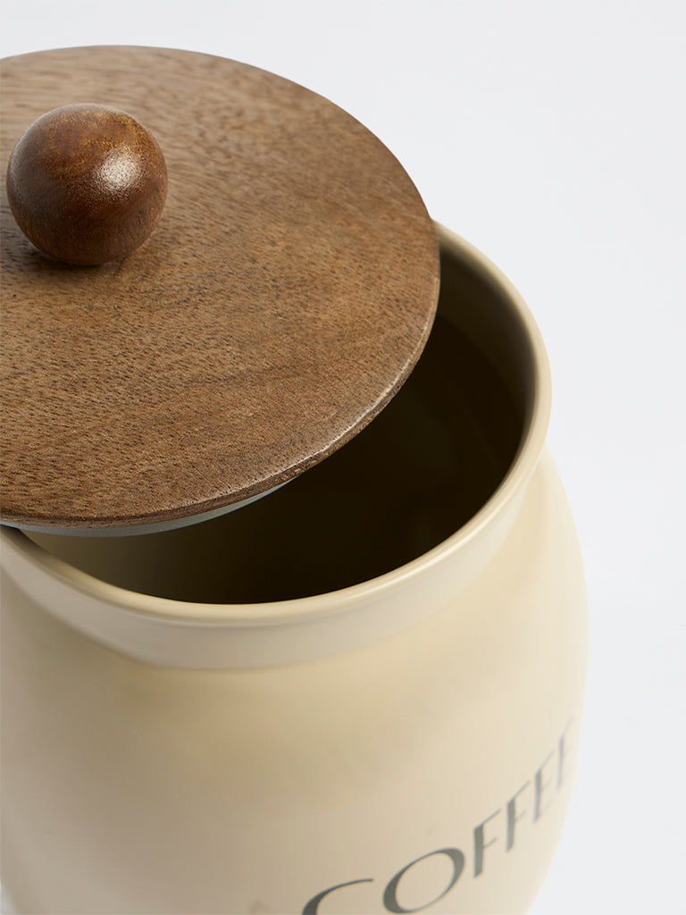 Westside Home Beige Coffee Canister with Lid
