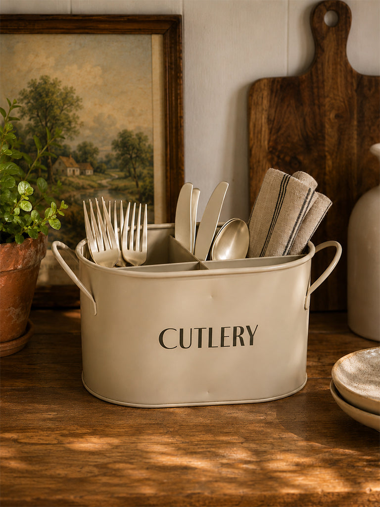 Westside Home Beige Cutlery Caddy