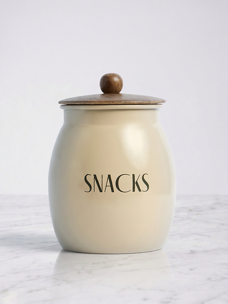 Westside Home Beige Snacks Canister with Lid