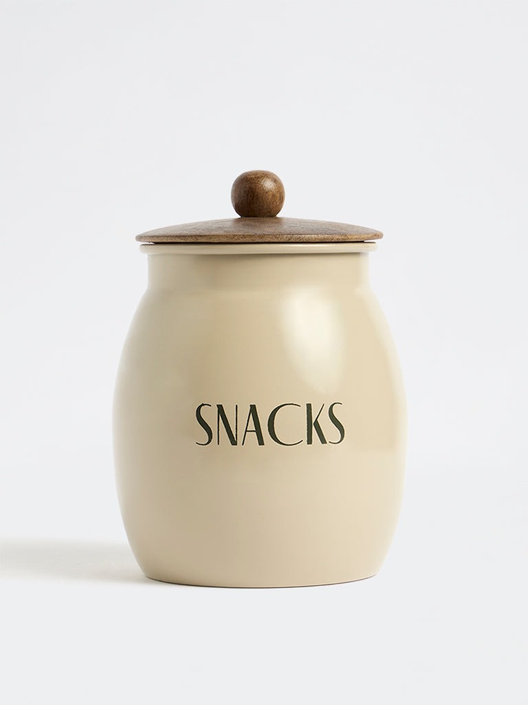 Westside Home Beige Snacks Canister with Lid