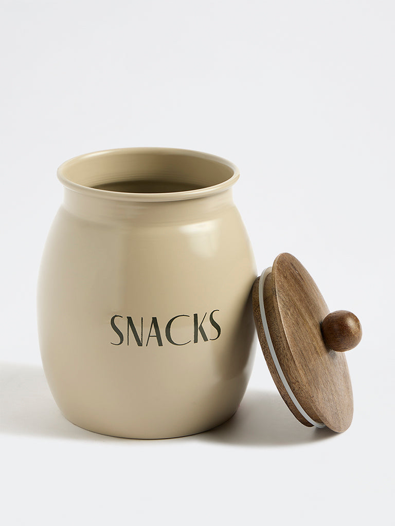 Westside Home Beige Snacks Canister with Lid