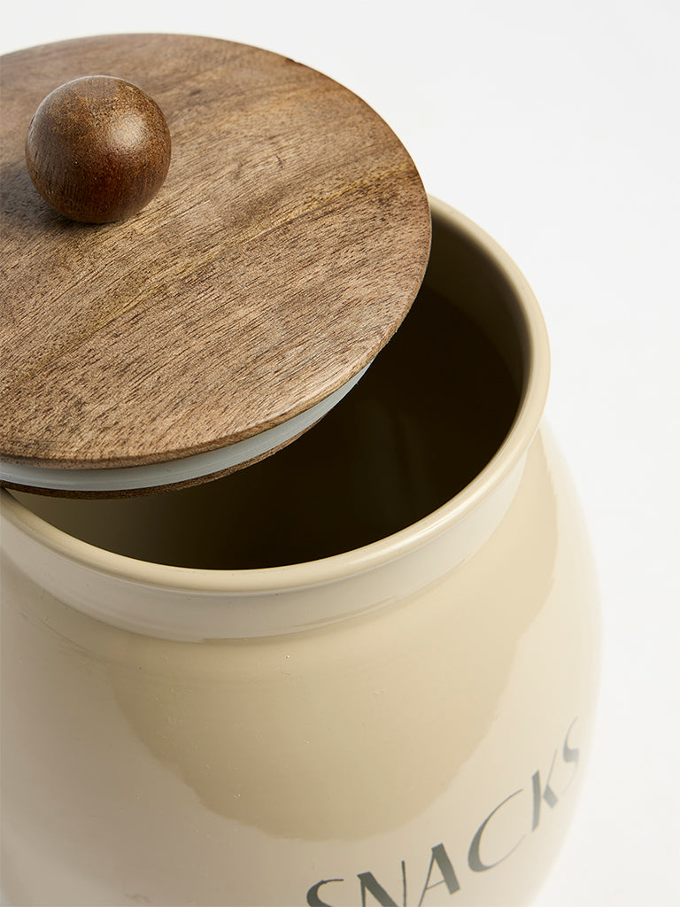 Westside Home Beige Snacks Canister with Lid